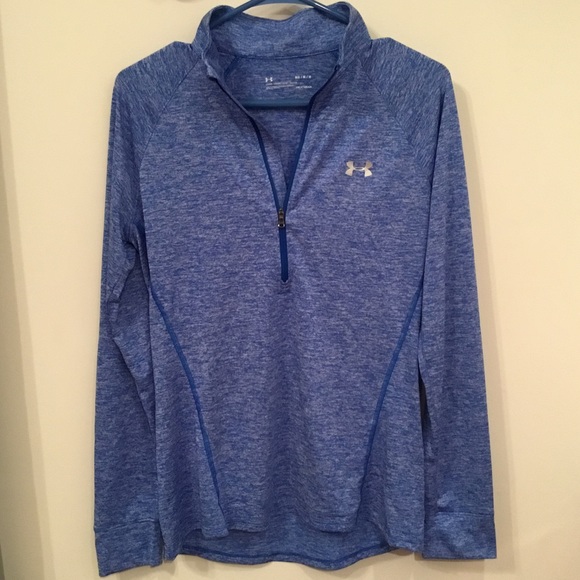 Under Armour Jackets & Blazers - Under Armour Heathered Blue 3/4 Zip Jacket